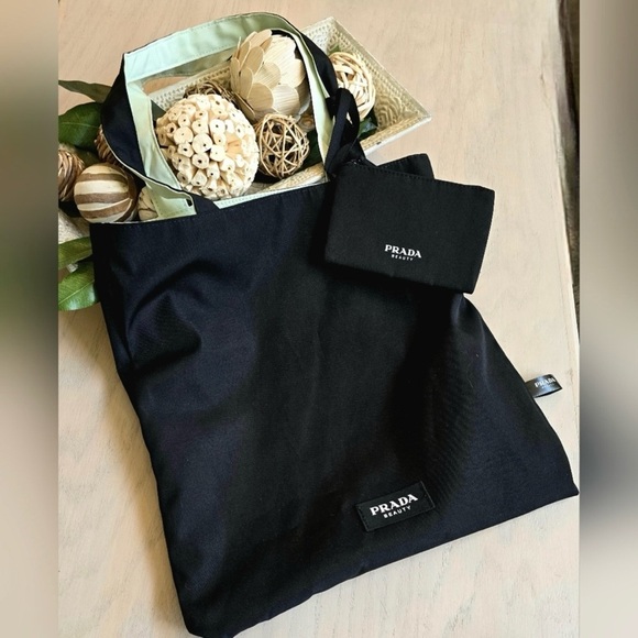 Prada Mint Green and Black REVERSABLE Tote Bag and Prada glasses/sunglasses case - Picture 5 of 8